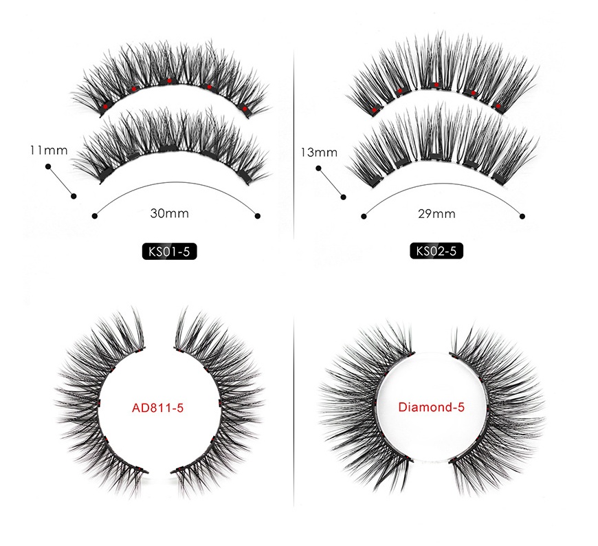Natural Long Lasting Magnetic Liquid Eyeliner & Magnetic False Eyelashes & Tweezer Set Make up Set - الصورة 3