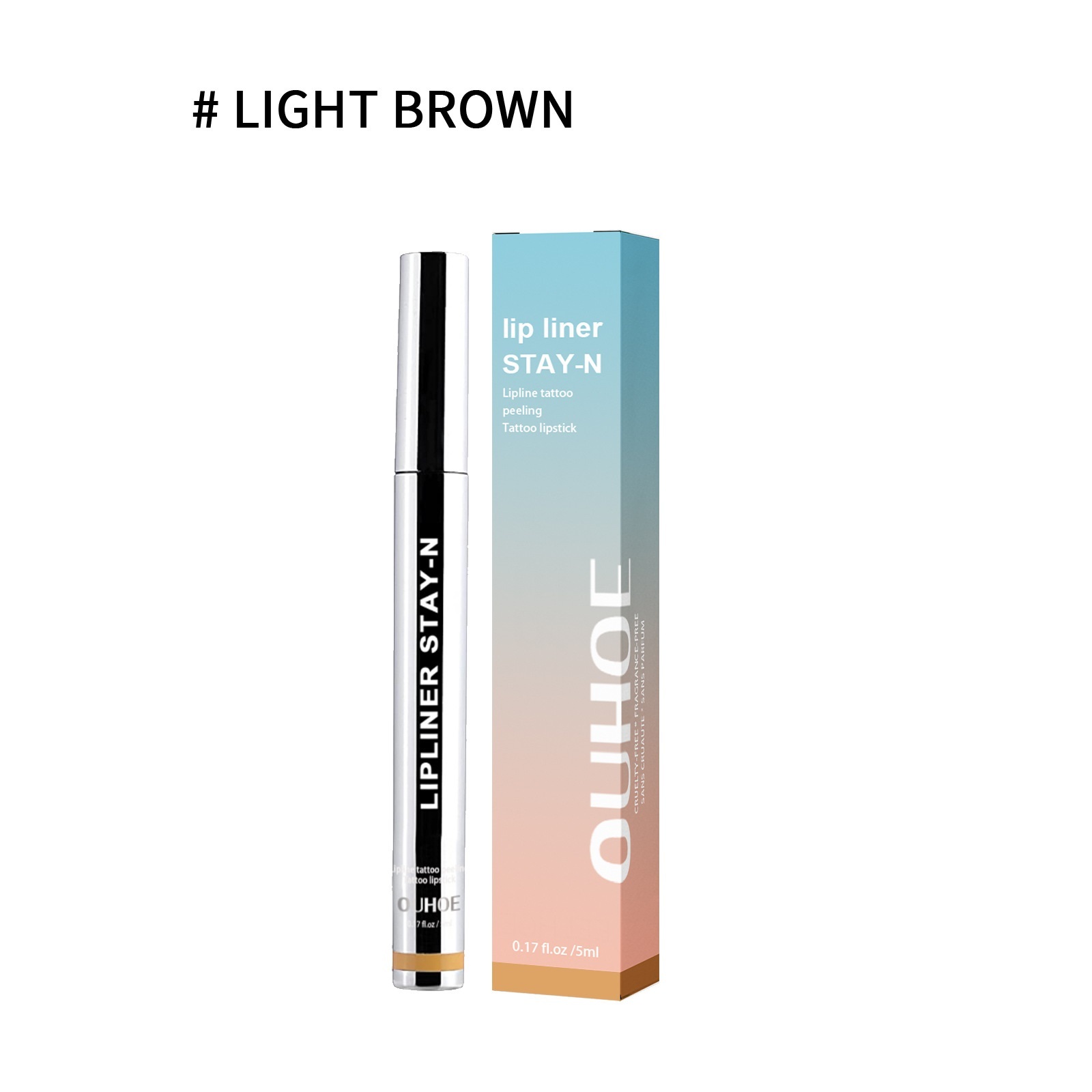 Lip Liner Pen Dark Brown Waterproof Long Lasting Plump Soft Lip Gloss Makeup Cosmetics - الصورة 6