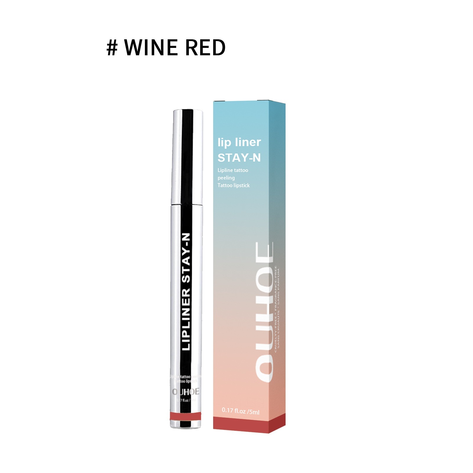 Lip Liner Pen Dark Brown Waterproof Long Lasting Plump Soft Lip Gloss Makeup Cosmetics - الصورة 5