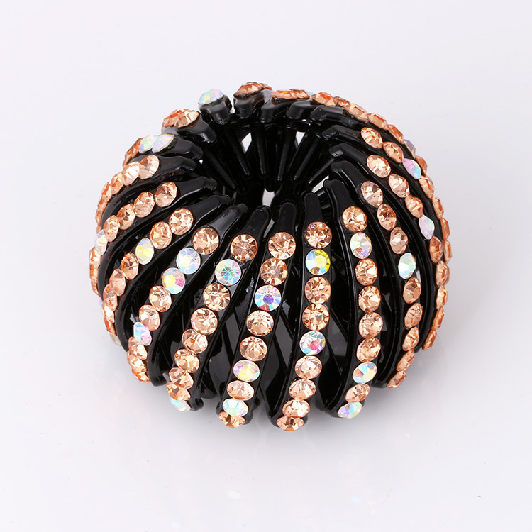 Bird's Nest Hairpin Color Rhinestone Ponytail Ball Hairpin - الصورة 4