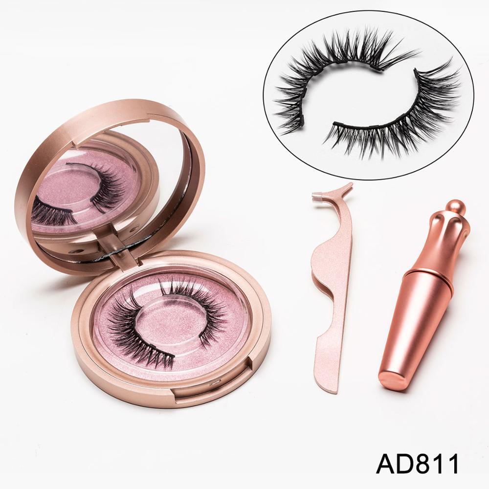 Natural Long Lasting Magnetic Liquid Eyeliner & Magnetic False Eyelashes & Tweezer Set Make up Set - الصورة 6