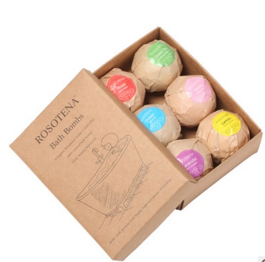6 pcs Organic Bath Bombs Bubble Bath Mint Lavender Rose Flavor - الصورة 2