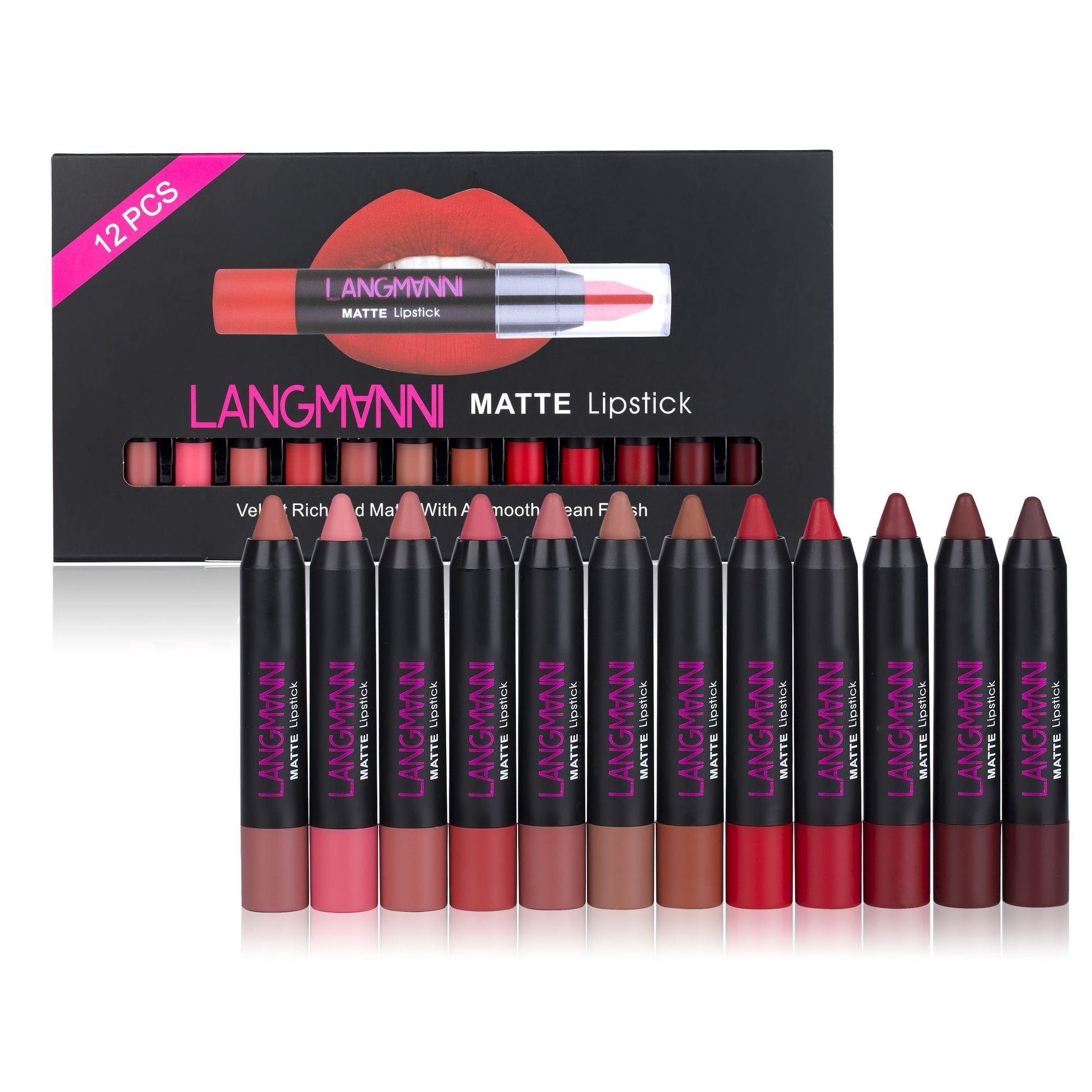 Non-Stick Cup Matte Lipstick And Lip Gloss Set - الصورة 2