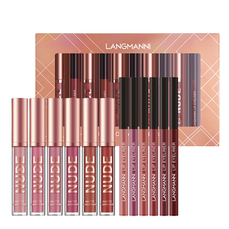 Lip Liner And Lipstick Makeup 12 Pcs Set 6 Matte Lipstick 6 Lip Liner Pens Waterproof Long Lasting Matte Lipstick Beauty Cosmetics Makeup Gift For Girls Lipstick Set - الصورة 8