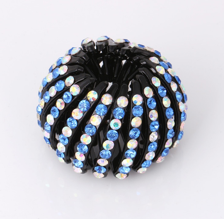 Bird's Nest Hairpin Color Rhinestone Ponytail Ball Hairpin - الصورة 10