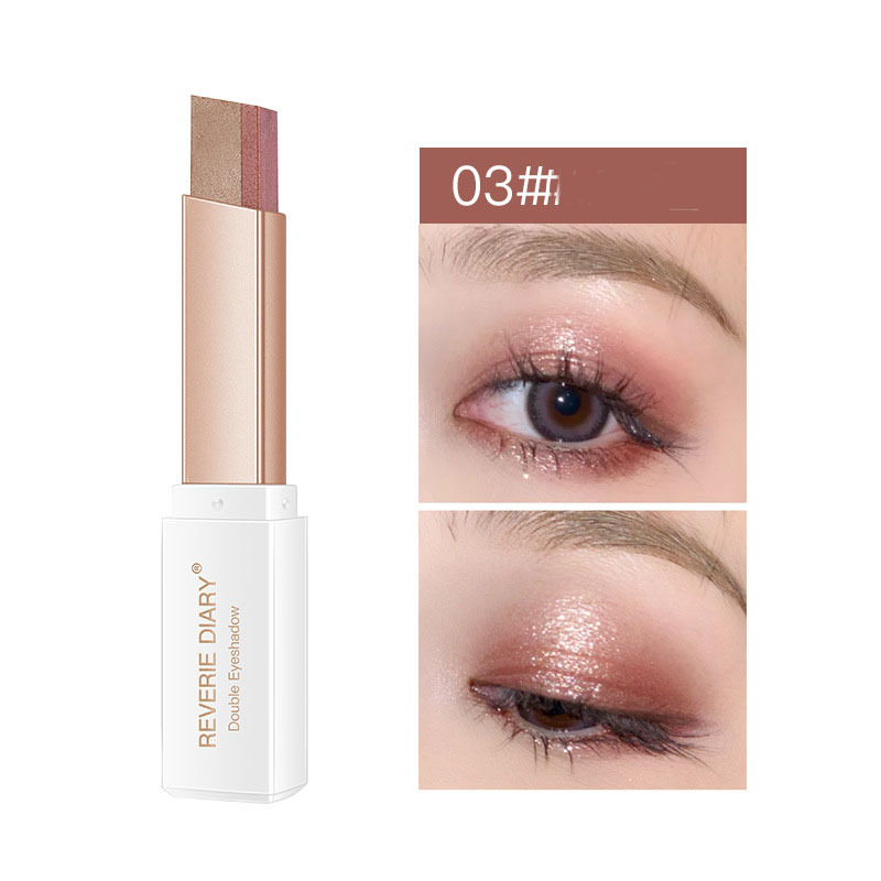 Lazy Eyeshadow Stick Stereo Gradient Shimmer Double Color Eye Shadow Pen Waterproof Easy To Wear Eyeshadow - الصورة 7