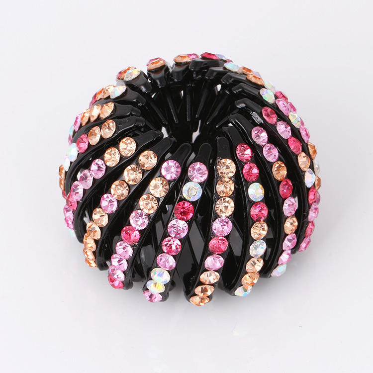 Bird's Nest Hairpin Color Rhinestone Ponytail Ball Hairpin - الصورة 5