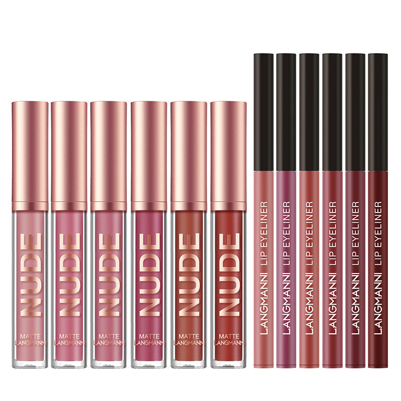 Lip Liner And Lipstick Makeup 12 Pcs Set 6 Matte Lipstick 6 Lip Liner Pens Waterproof Long Lasting Matte Lipstick Beauty Cosmetics Makeup Gift For Girls Lipstick Set - الصورة 2