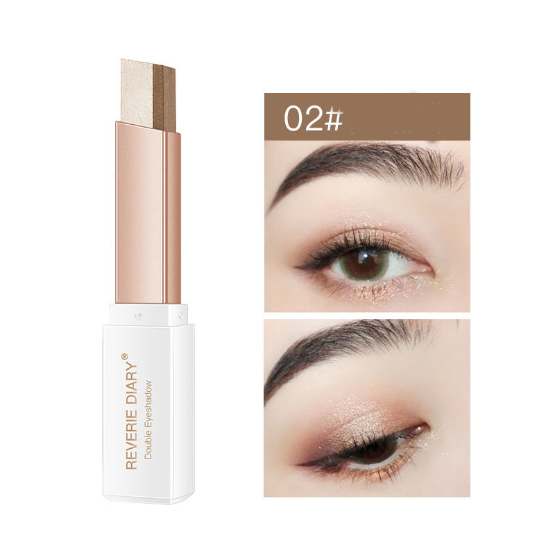 Lazy Eyeshadow Stick Stereo Gradient Shimmer Double Color Eye Shadow Pen Waterproof Easy To Wear Eyeshadow - الصورة 4