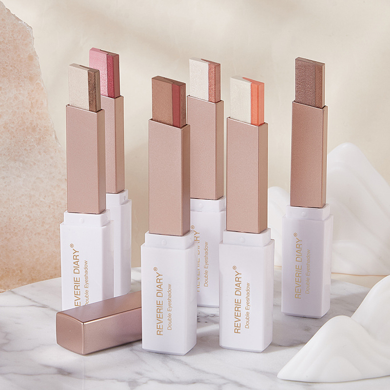 Lazy Eyeshadow Stick Stereo Gradient Shimmer Double Color Eye Shadow Pen Waterproof Easy To Wear Eyeshadow - الصورة 9