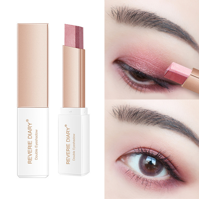 Lazy Eyeshadow Stick Stereo Gradient Shimmer Double Color Eye Shadow Pen Waterproof Easy To Wear Eyeshadow - الصورة 6