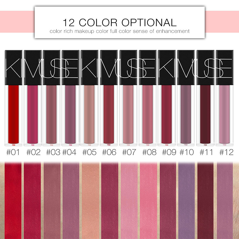 KIMUSE Makeup Matte Smooth Lipstick Liquid Lipstick Matte Waterproof Lips Makeup Cosmetic Long Lasting Matte Lipstick Makeup - الصورة 2