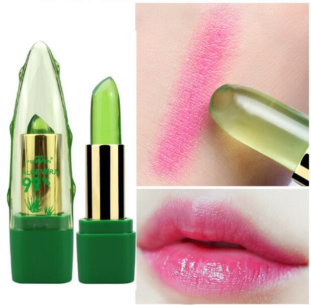 Aloe Vera Gel Color Changing Lipstick Gloss Moisturizer Anti-drying Desalination Fine-grain Lip Blam Care - الصورة 4
