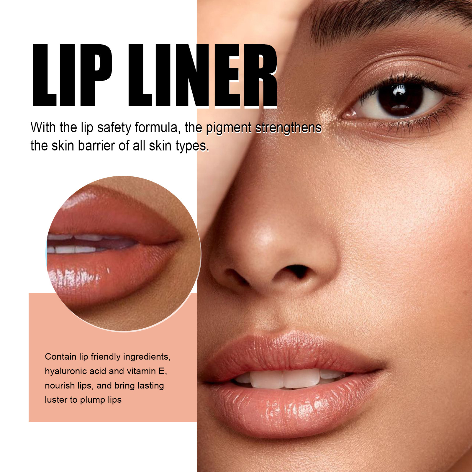 Lip Liner Pen Dark Brown Waterproof Long Lasting Plump Soft Lip Gloss Makeup Cosmetics - الصورة 8