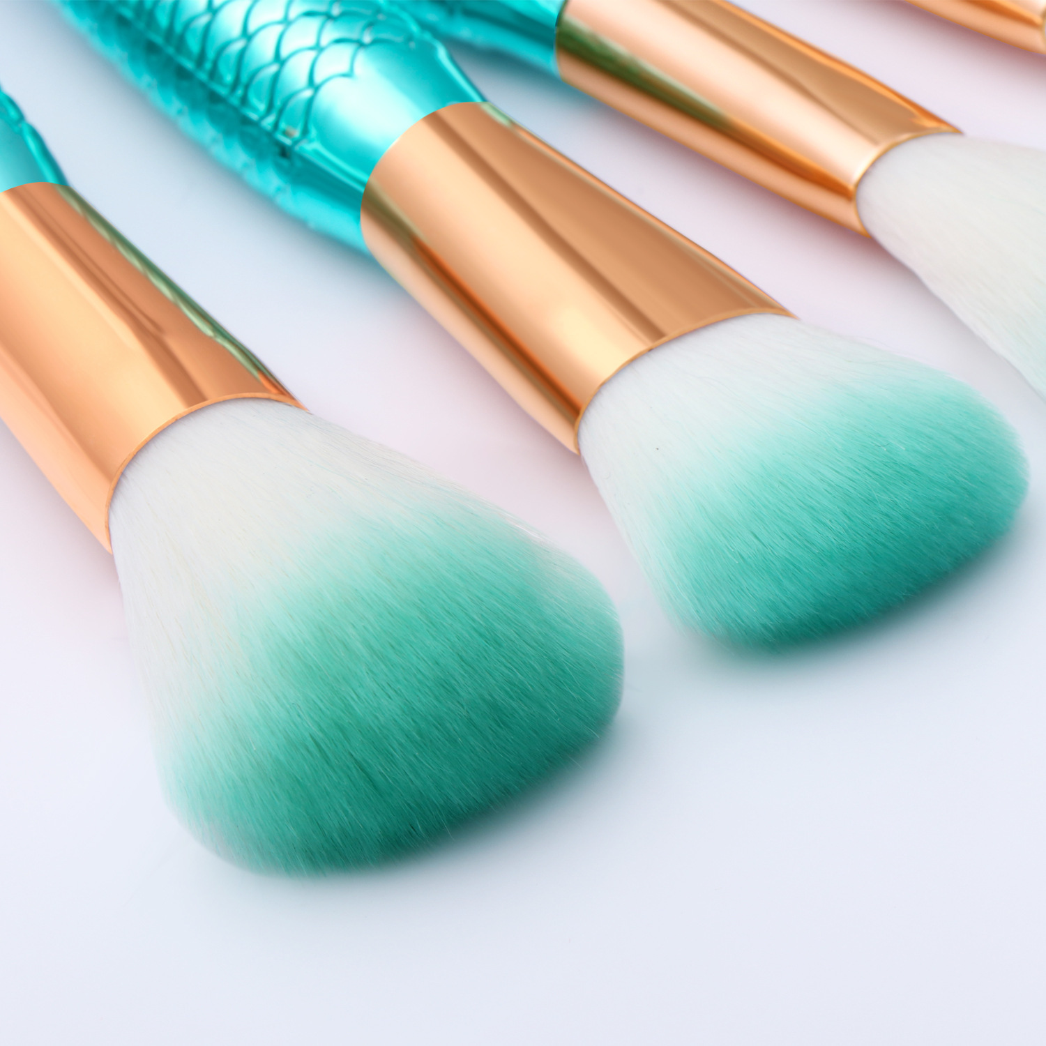 11pcs Makeup Brushes Kit Maquiagem Maquillaje New Mermaid Foundation Eyebrow Eyeliner Cosmetic Makeup Brushes - الصورة 2