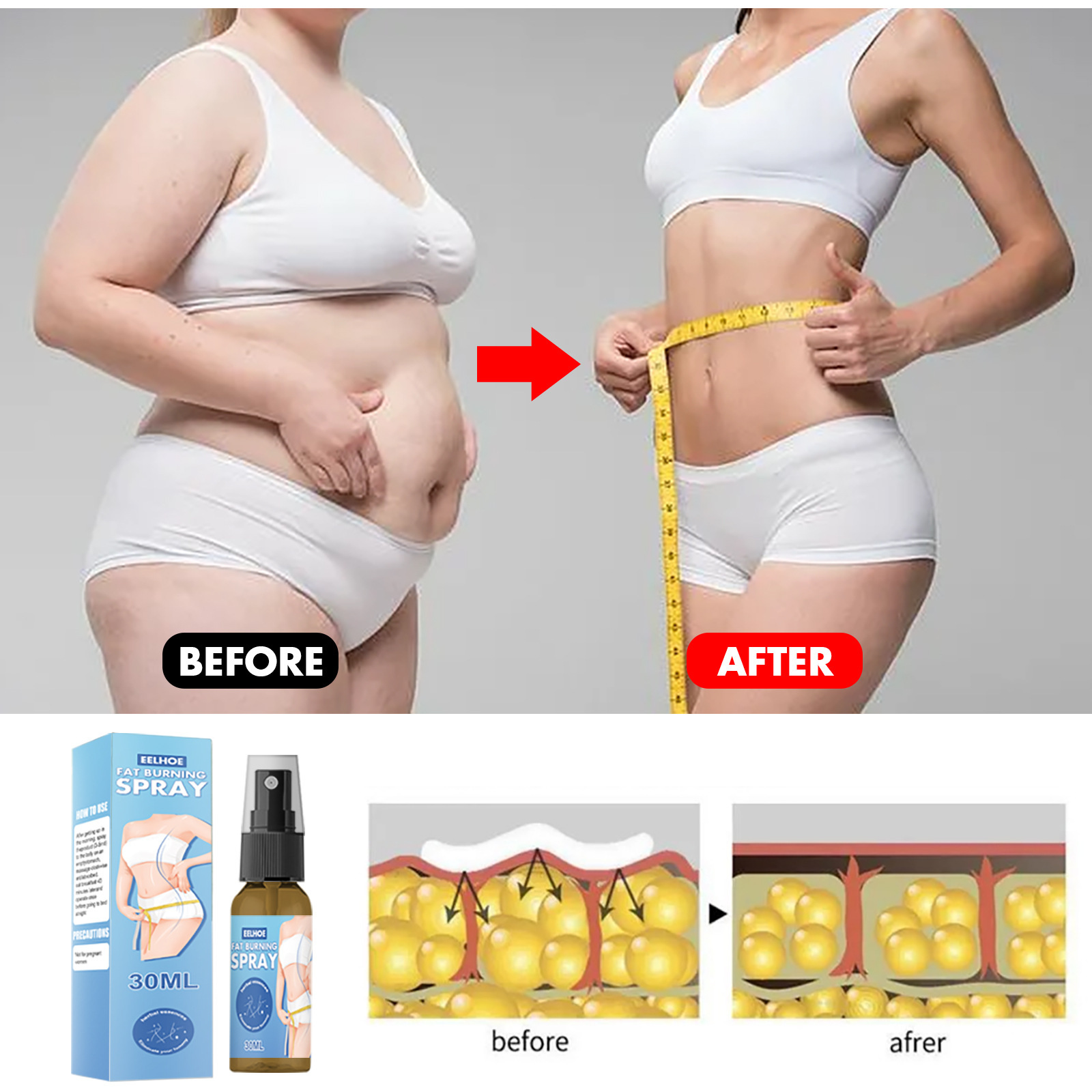 Full Body Qu Fat Slimming Body Shaping Spray - الصورة 4