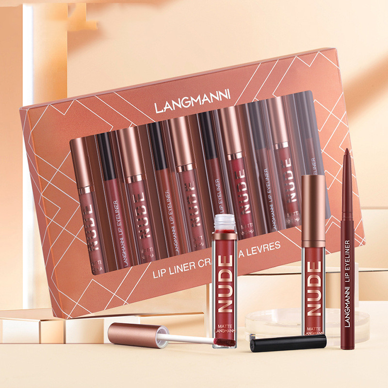 Lip Liner And Lipstick Makeup 12 Pcs Set 6 Matte Lipstick 6 Lip Liner Pens Waterproof Long Lasting Matte Lipstick Beauty Cosmetics Makeup Gift For Girls Lipstick Set - الصورة 7
