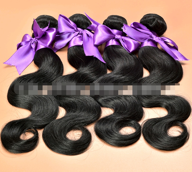 Real Hair Wig Hair Styling Hair Extension Body Wave Human Hair Weaves Bundle Deals Human Hair Extensions Natural & Jet Black - الصورة 3