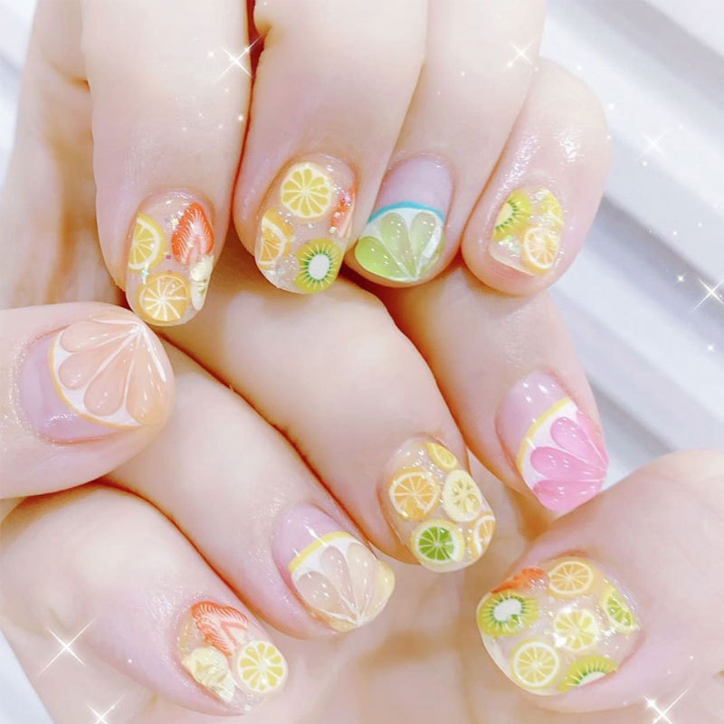 Manicure Ornament Handmade DIY Crystal Mud Clay Flower Fruit Slice - الصورة 3