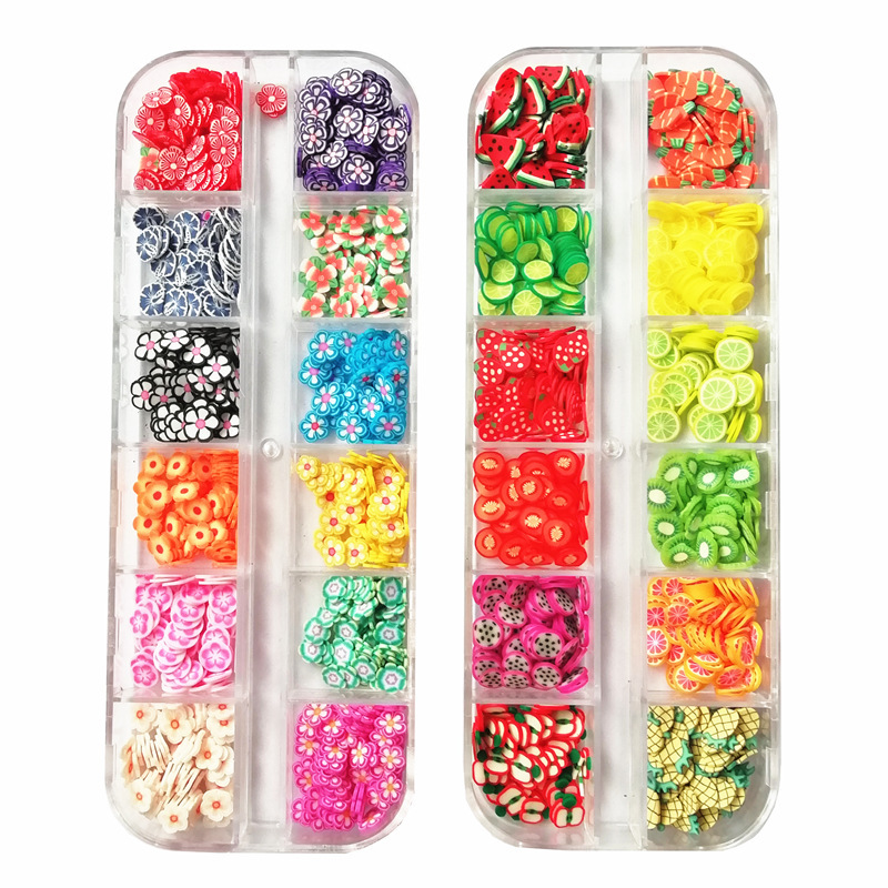 Manicure Ornament Handmade DIY Crystal Mud Clay Flower Fruit Slice - الصورة 4