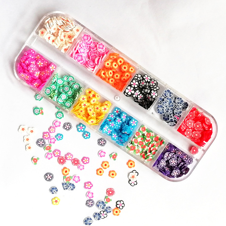 Manicure Ornament Handmade DIY Crystal Mud Clay Flower Fruit Slice - الصورة 5