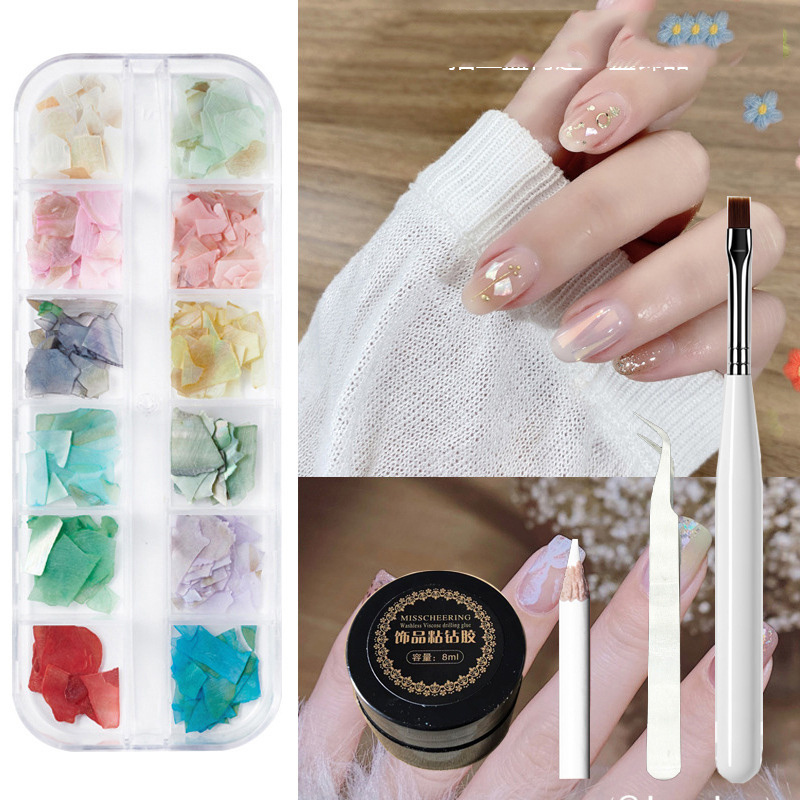 Metal Rivets Rhinestone Nail Decorations Mixed Box - الصورة 3