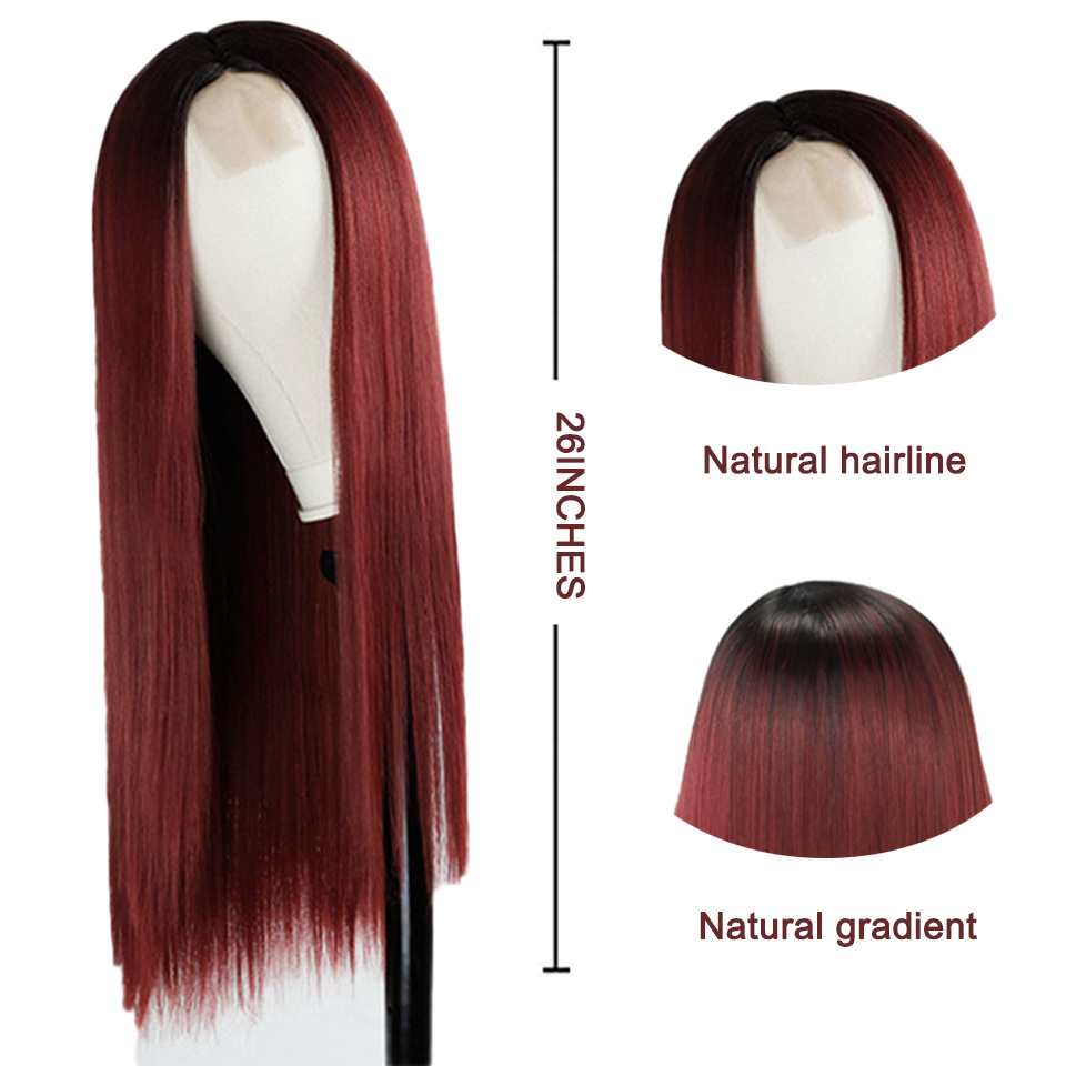 Wigs Fade Into Long Straight Hair - الصورة 5