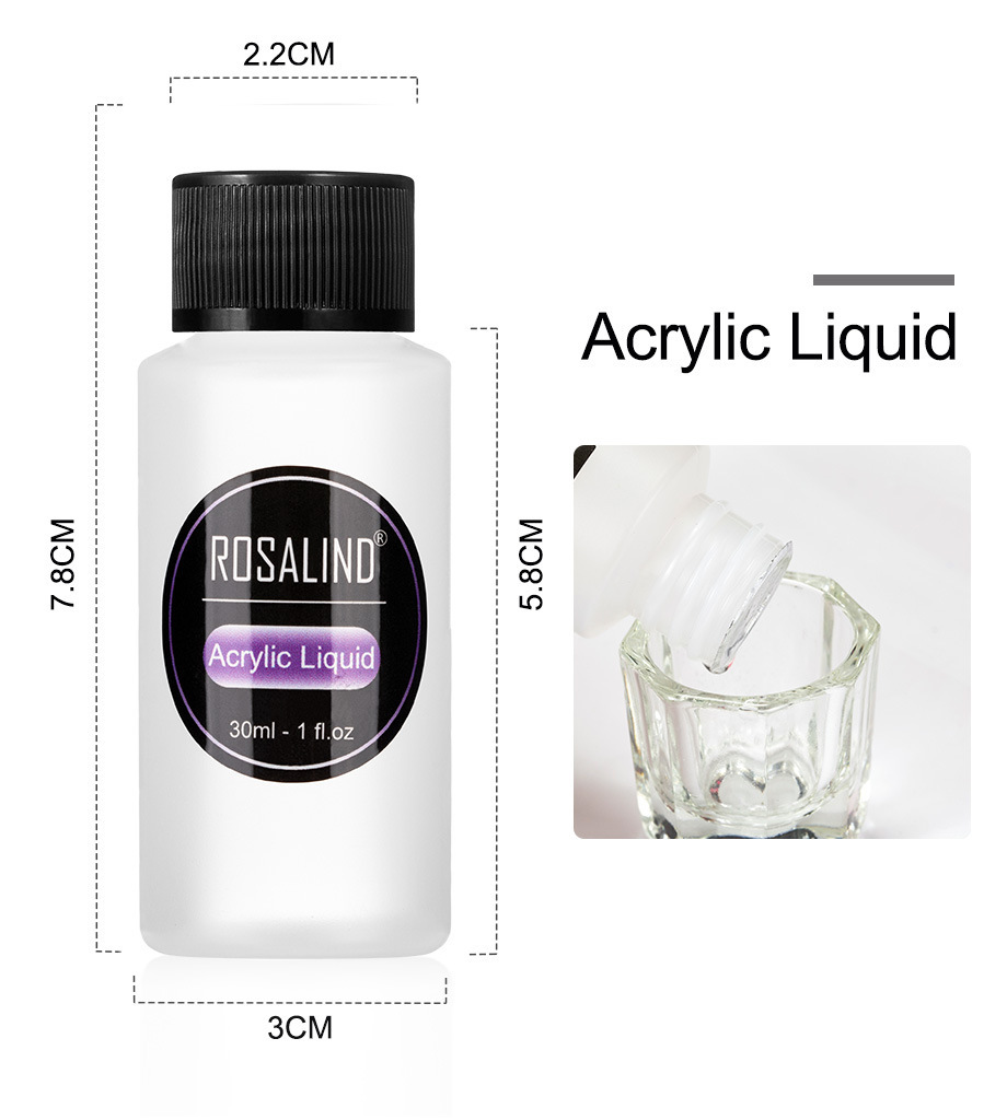 Nail Powder Acrylic System Kit Professional Nail Art Tool Set Contain Glass Cup Acrylic Liquid Extention Carving Manicure - الصورة 3