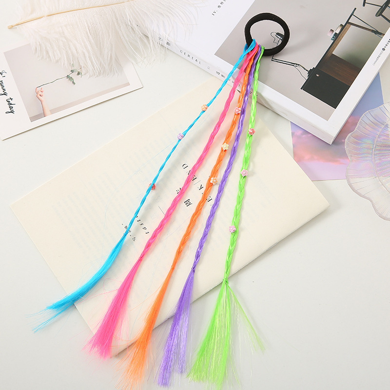 Color Braids Children'S Wigs And Hair Accessories - الصورة 3