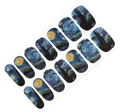 Manicure Sticker Van Gogh's Star Manicure Applique 14 Sticker Phototherapy Nail Sticker Nail Sticker - الصورة 2