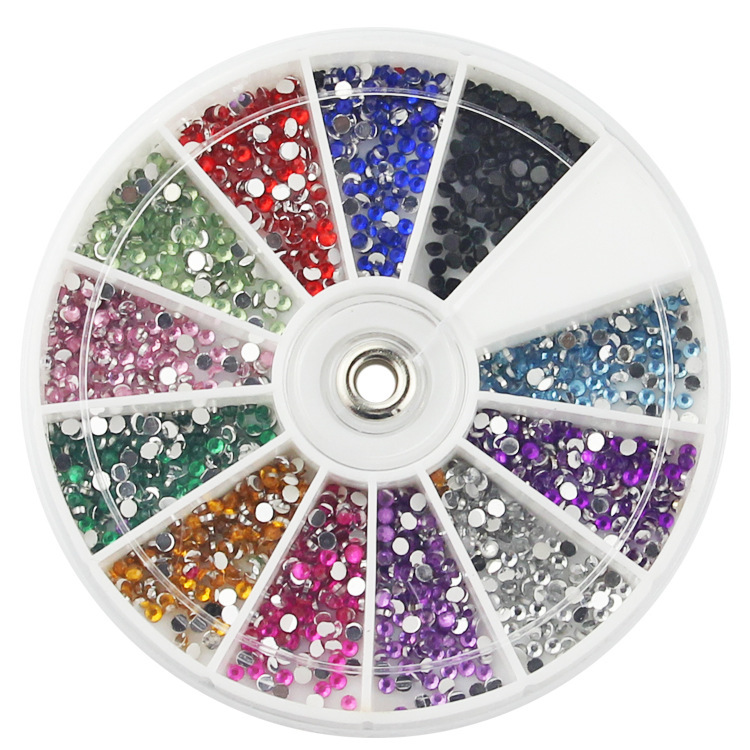 Diamond fake nails domestic rhinestones 12 colors - الصورة 2