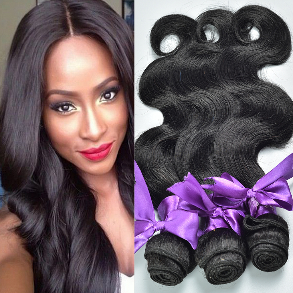 Real Hair Wig Hair Styling Hair Extension Body Wave Human Hair Weaves Bundle Deals Human Hair Extensions Natural & Jet Black - الصورة 4