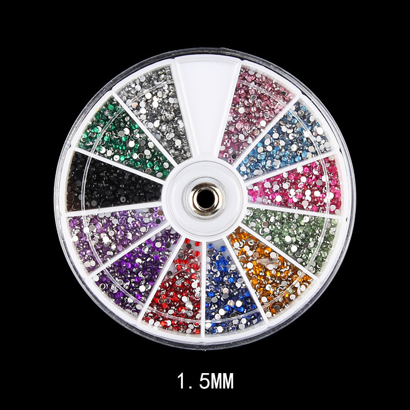 Diamond fake nails domestic rhinestones 12 colors - الصورة 3