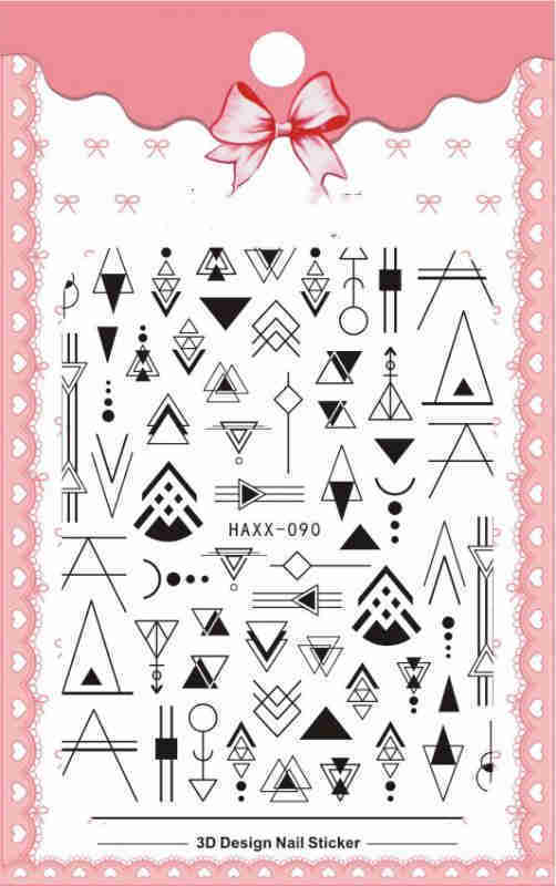 Black Butterfly Nails Stickers Decals White Flower Adhesive Manicure - الصورة 3