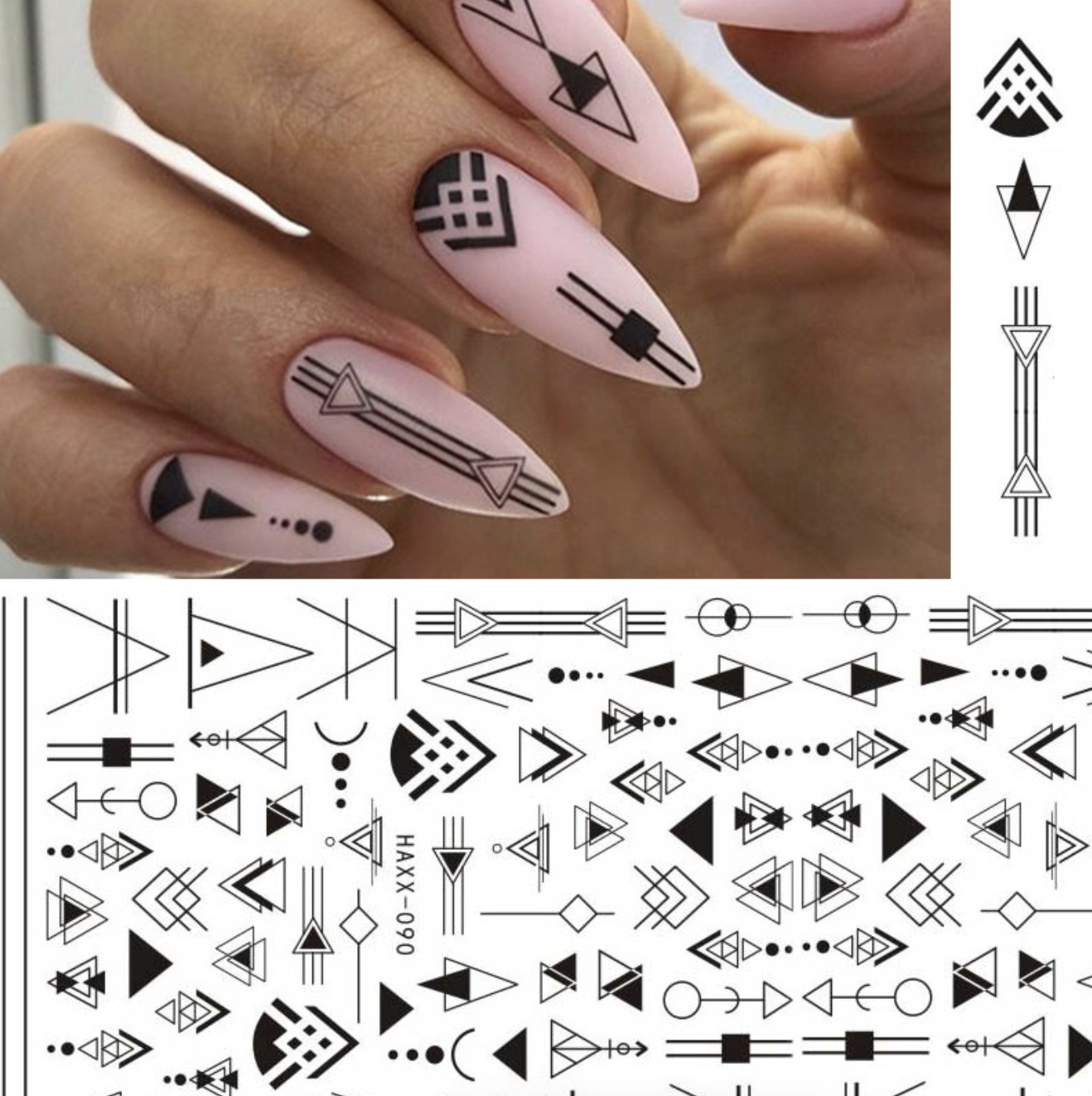 Black Butterfly Nails Stickers Decals White Flower Adhesive Manicure - الصورة 2