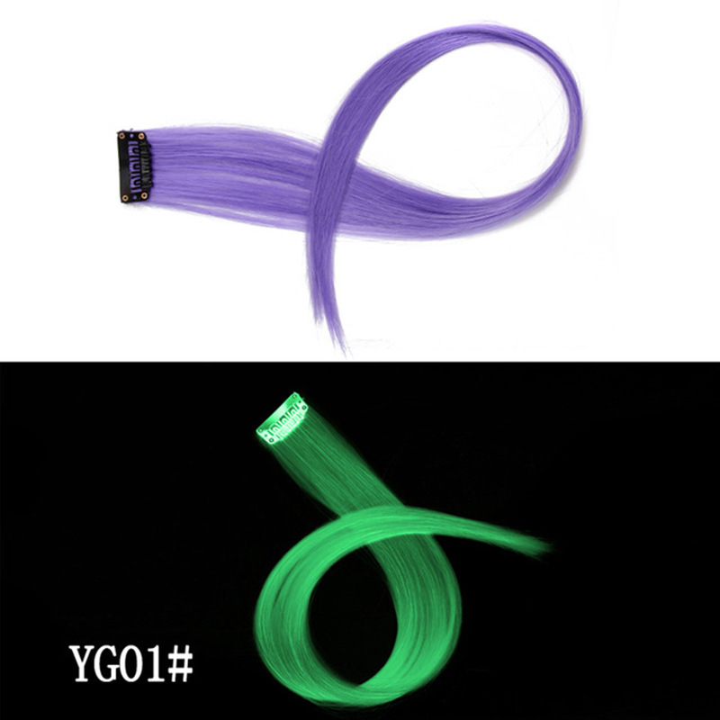 Luminous DIY Clip - In Hair Luminous Hairpiece Hair Traceless 50 CM Rainbow Colour - الصورة 6