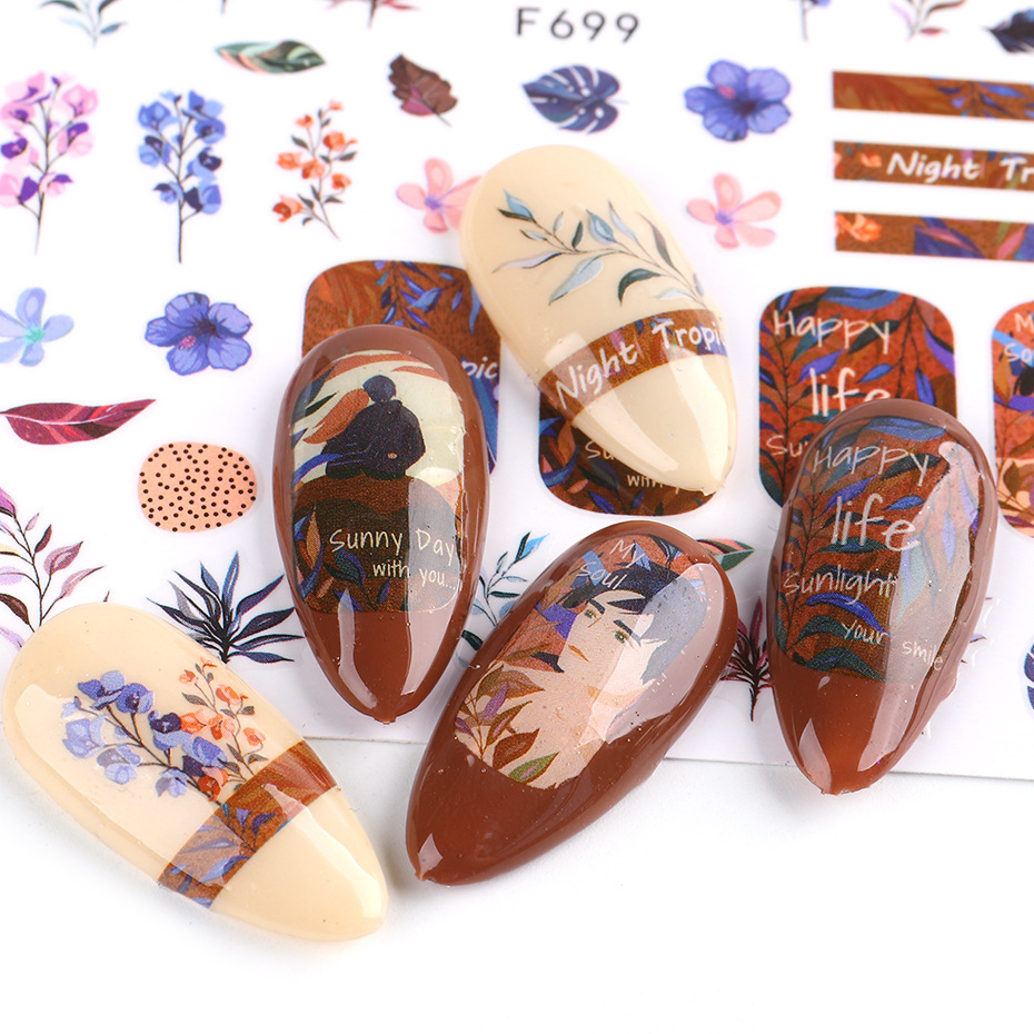 Nail Stickers Floral Series Nails - الصورة 6