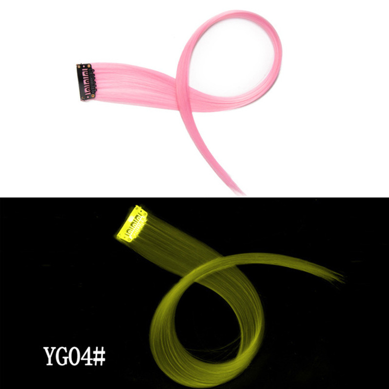 Luminous DIY Clip - In Hair Luminous Hairpiece Hair Traceless 50 CM Rainbow Colour - الصورة 9