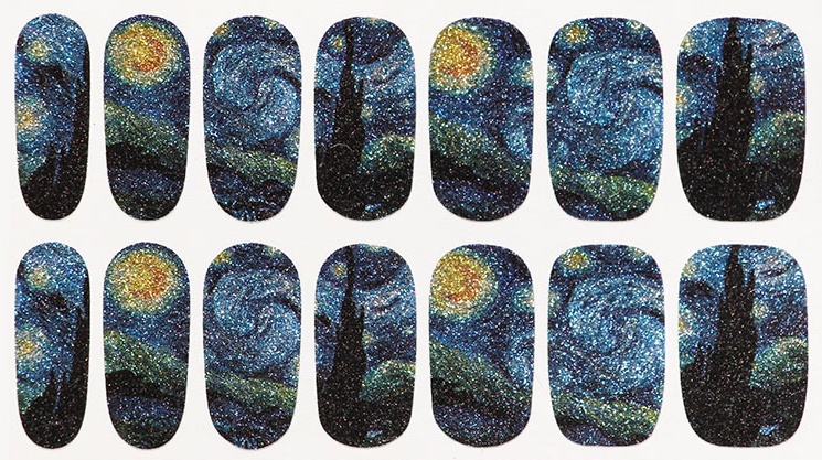 Manicure Sticker Van Gogh's Star Manicure Applique 14 Sticker Phototherapy Nail Sticker Nail Sticker - الصورة 5