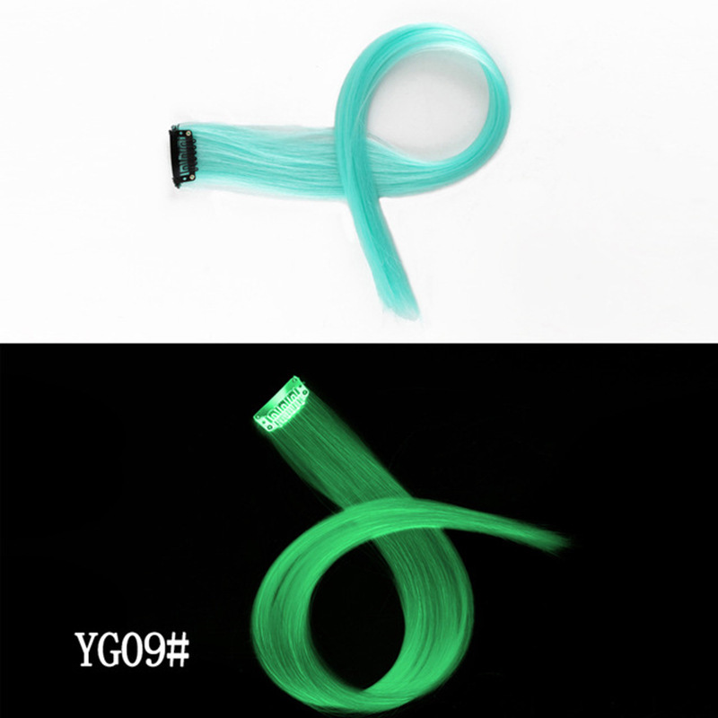 Luminous DIY Clip - In Hair Luminous Hairpiece Hair Traceless 50 CM Rainbow Colour - الصورة 10