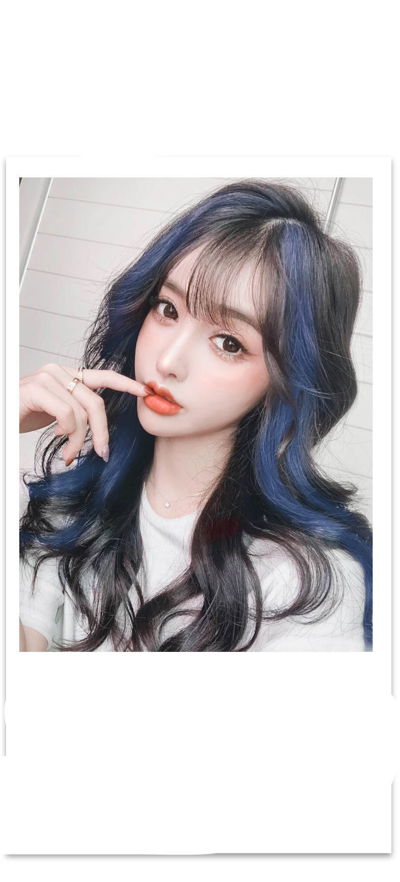 Gradient Female Long Curly Hair Wig Patch - الصورة 4