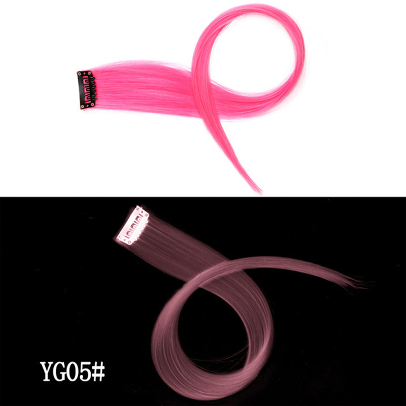 Luminous DIY Clip - In Hair Luminous Hairpiece Hair Traceless 50 CM Rainbow Colour - الصورة 3