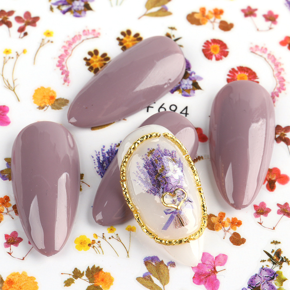 Nail Stickers Floral Series Nails - الصورة 8