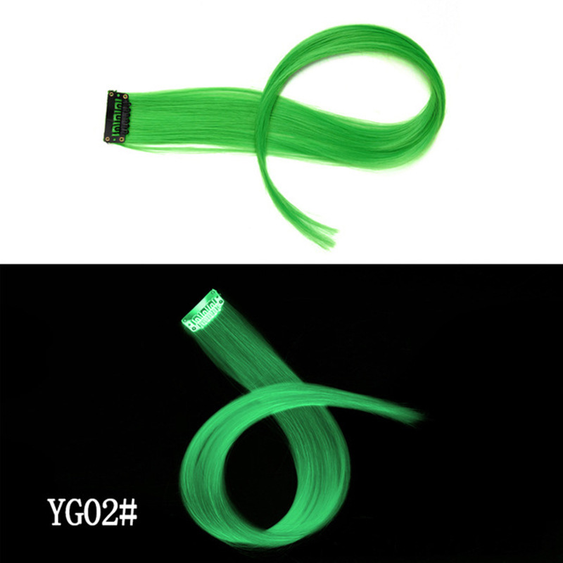 Luminous DIY Clip - In Hair Luminous Hairpiece Hair Traceless 50 CM Rainbow Colour - الصورة 2