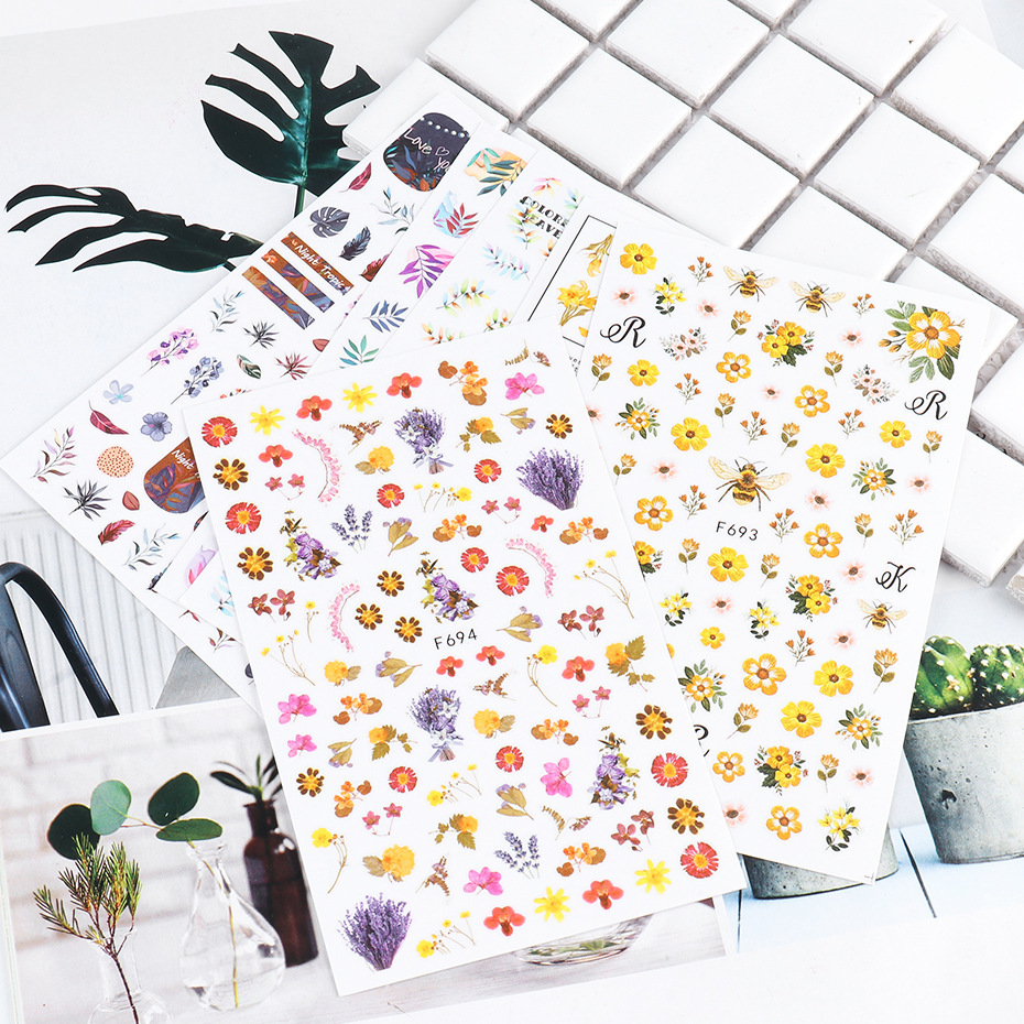 Nail Stickers Floral Series Nails - الصورة 2