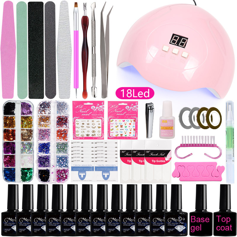 Nail Tool Set For Beginners Home Nail Lamp Nail Polish Polisher - الصورة 4