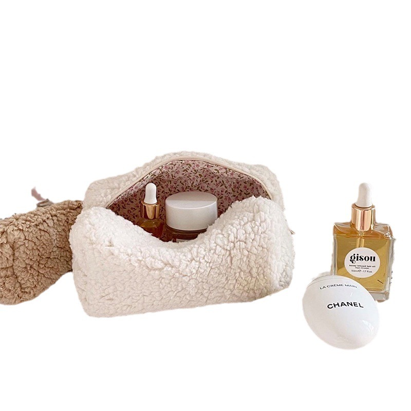 Teddy Plush Cosmetic Bag Japanese Style Lambswool - الصورة 2