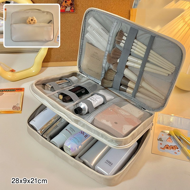 Large Capacity Cosmetic Bag Multi-function Layering - الصورة 3