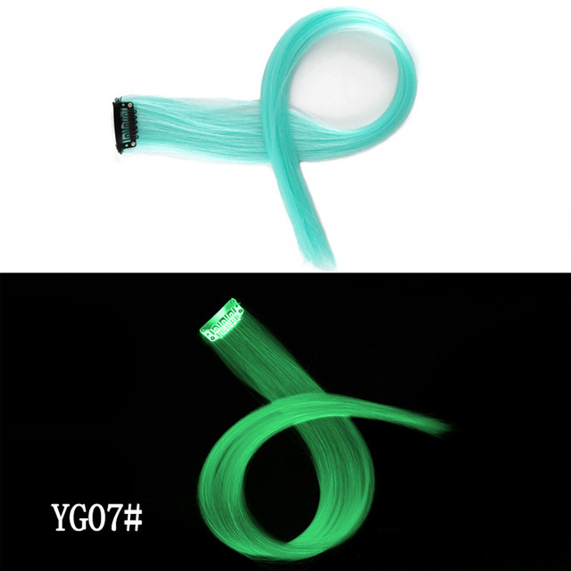 Luminous DIY Clip - In Hair Luminous Hairpiece Hair Traceless 50 CM Rainbow Colour - الصورة 7