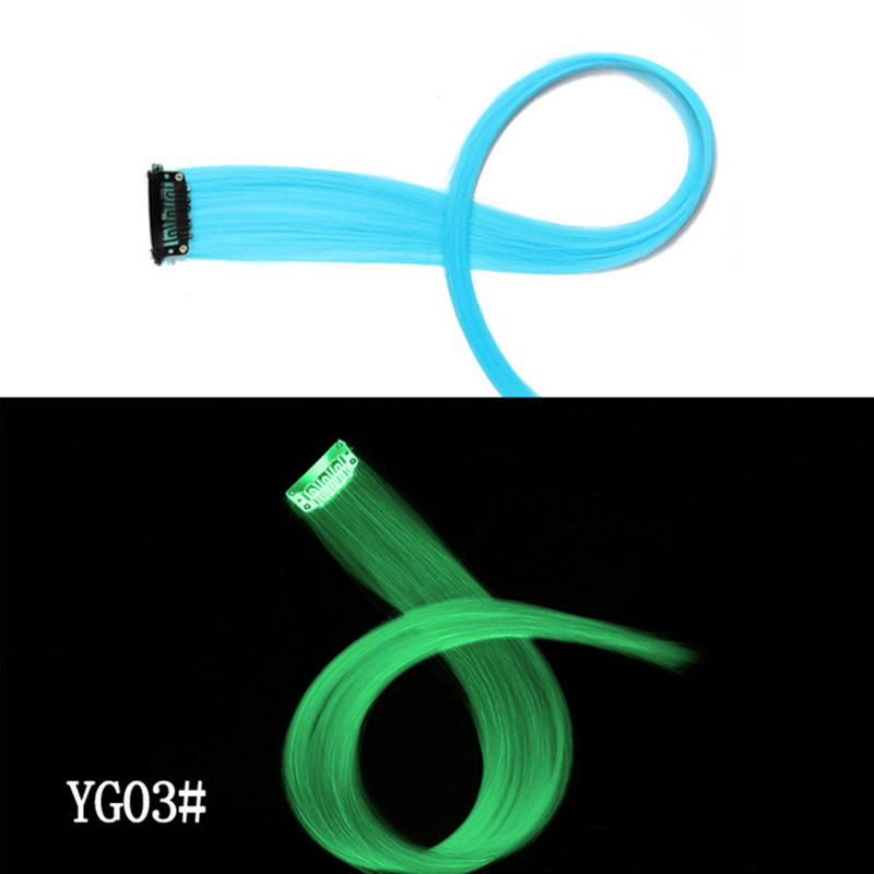 Luminous DIY Clip - In Hair Luminous Hairpiece Hair Traceless 50 CM Rainbow Colour - الصورة 4